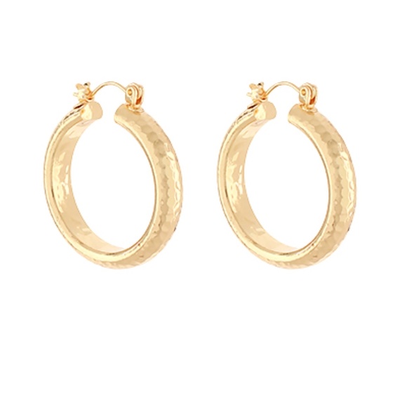 30mm Hammered Hoops - Picture 1 of 1